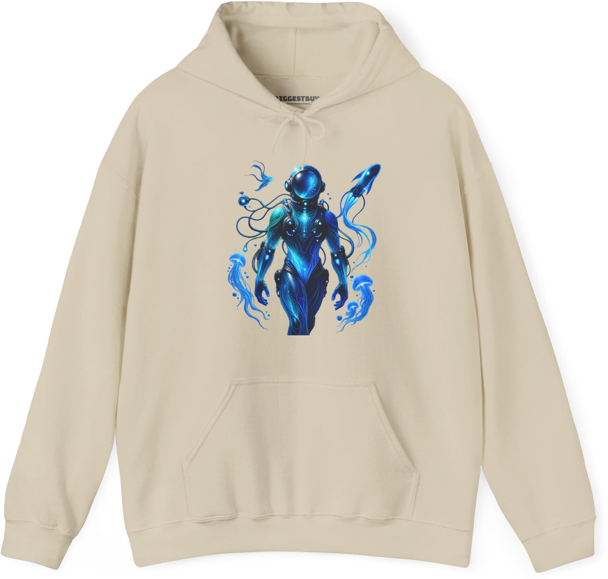 Galactic Guardian - Pullover Hoodie in Sand, front view