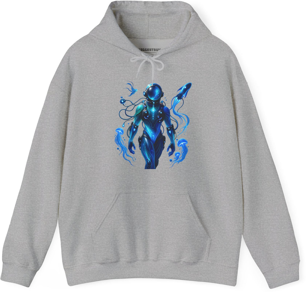Galactic Guardian - Pullover Hoodie in Sport Grey, front view