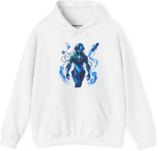 Galactic Guardian - Pullover Hoodie in White, front view