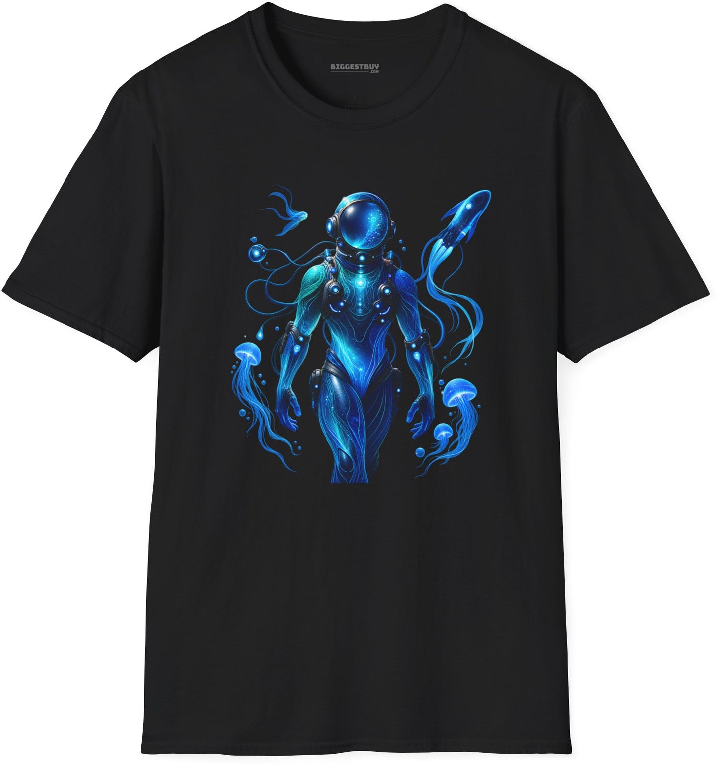 Galactic Guardian - Softstyle T-Shirt in Black, front view