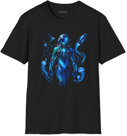Galactic Guardian - Softstyle T-Shirt in Black, front view