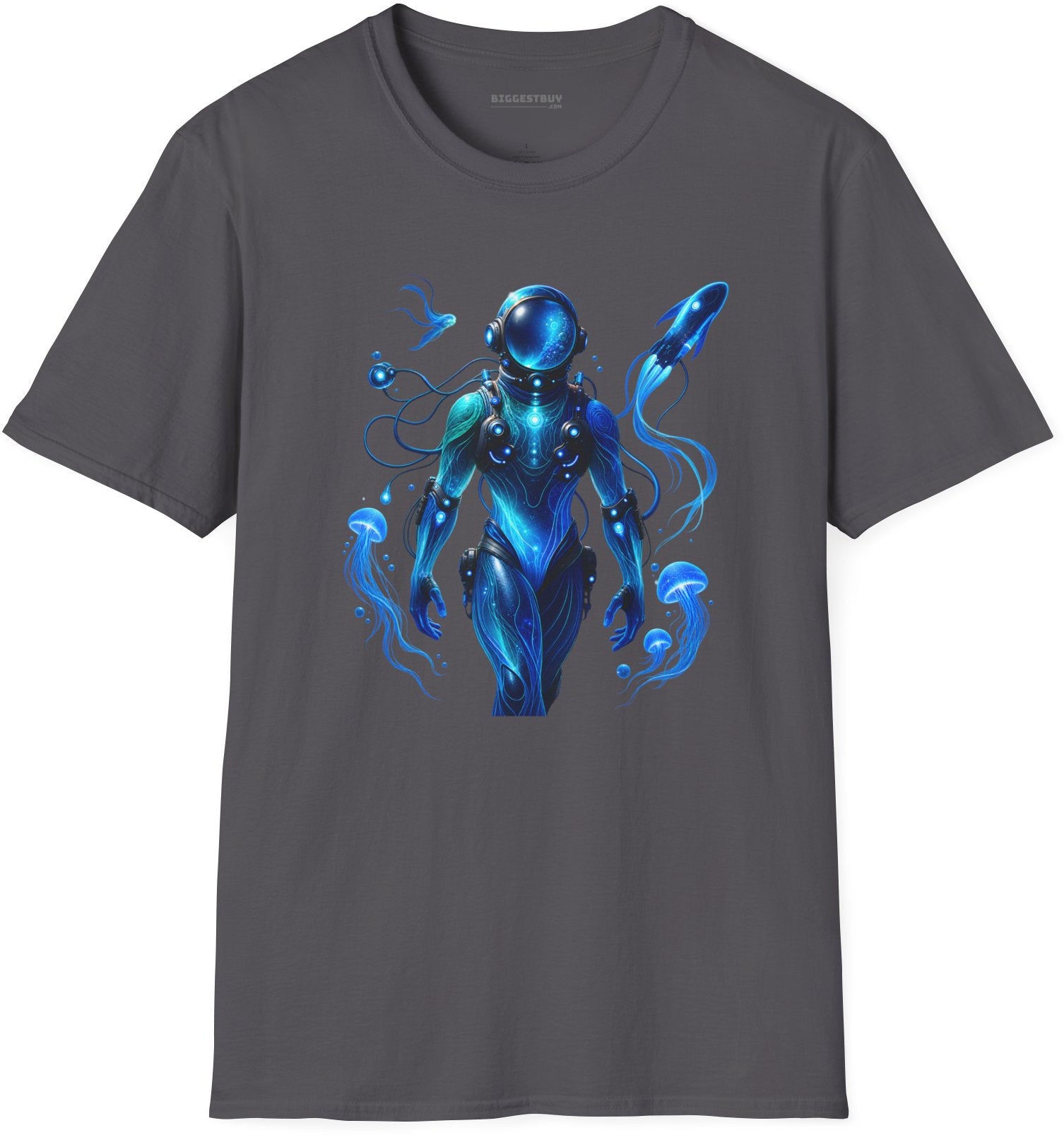 Galactic Guardian - Softstyle T-Shirt in Charcoal, front view