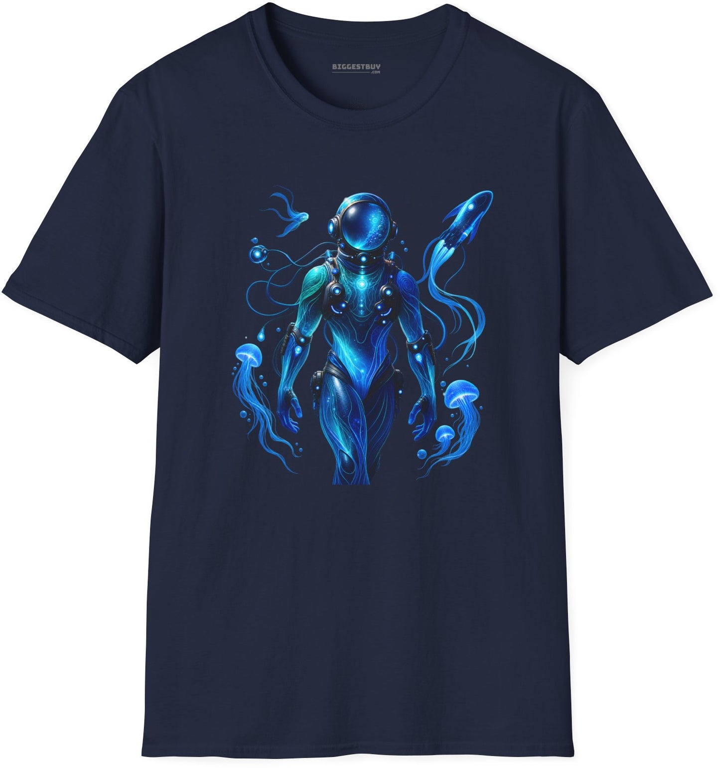 Galactic Guardian - Softstyle T-Shirt in Navy, front view