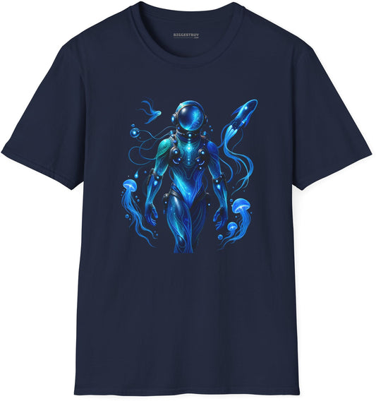 Galactic Guardian - Softstyle T-Shirt in Navy, front view
