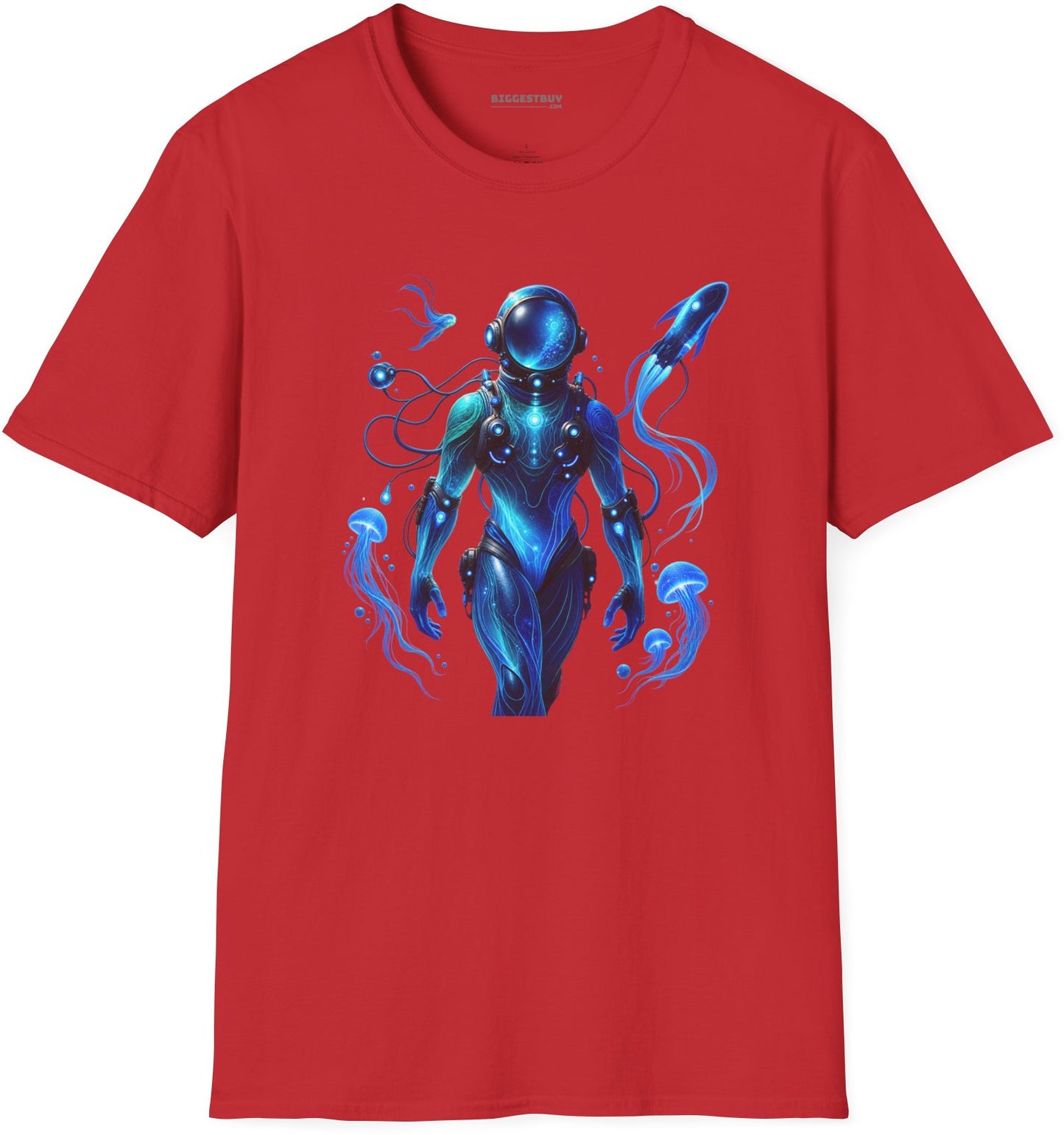 Galactic Guardian - Softstyle T-Shirt in Red, front view