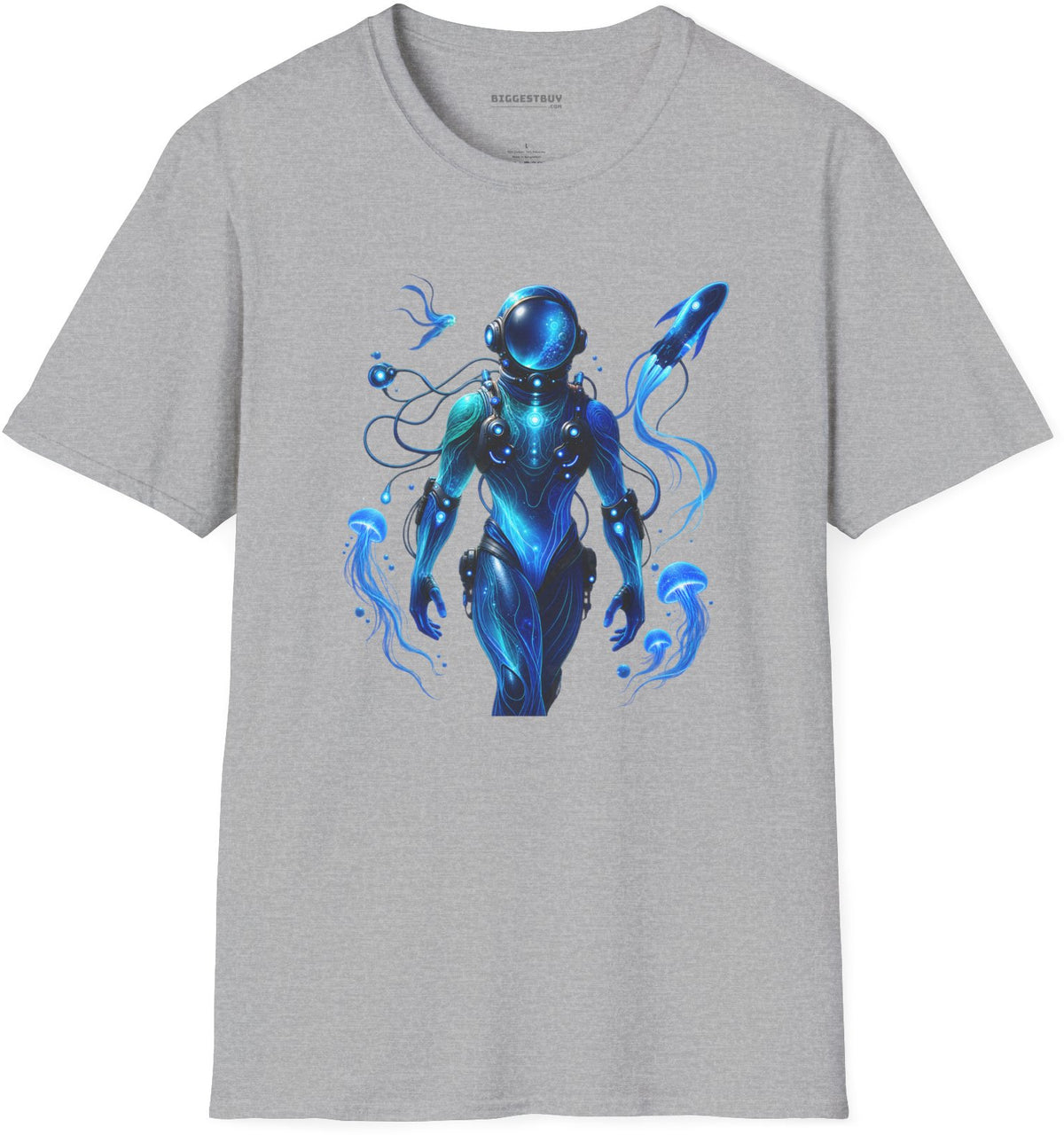 Galactic Guardian - Softstyle T-Shirt in Sport Grey, front view