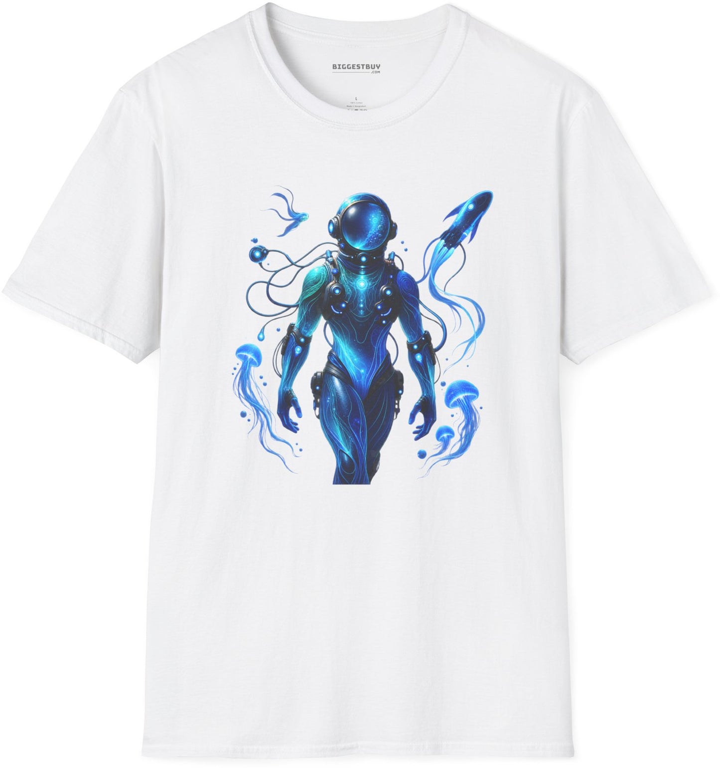 Galactic Guardian - Softstyle T-Shirt in White, front view