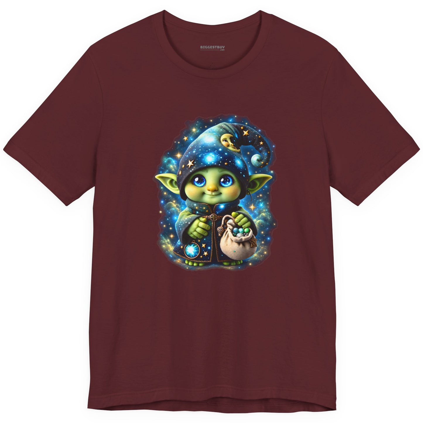 Galaxy Gnome - Classic Jersey Tee in Maroon, front view