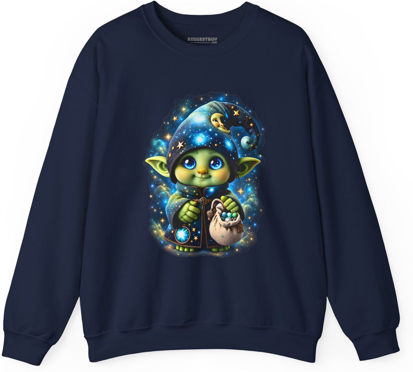 Galaxy Gnome - Crewneck Sweatshirt in Navy, front view