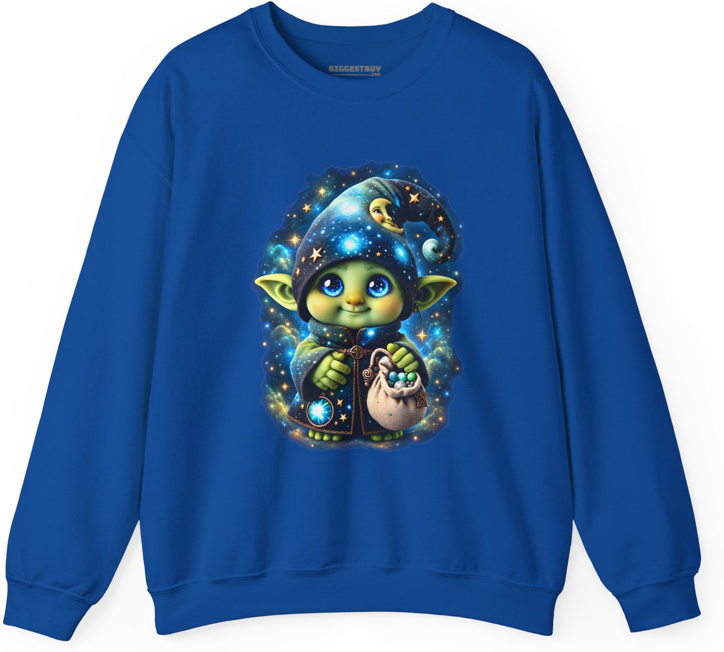 Galaxy Gnome - Crewneck Sweatshirt in Royal, front view