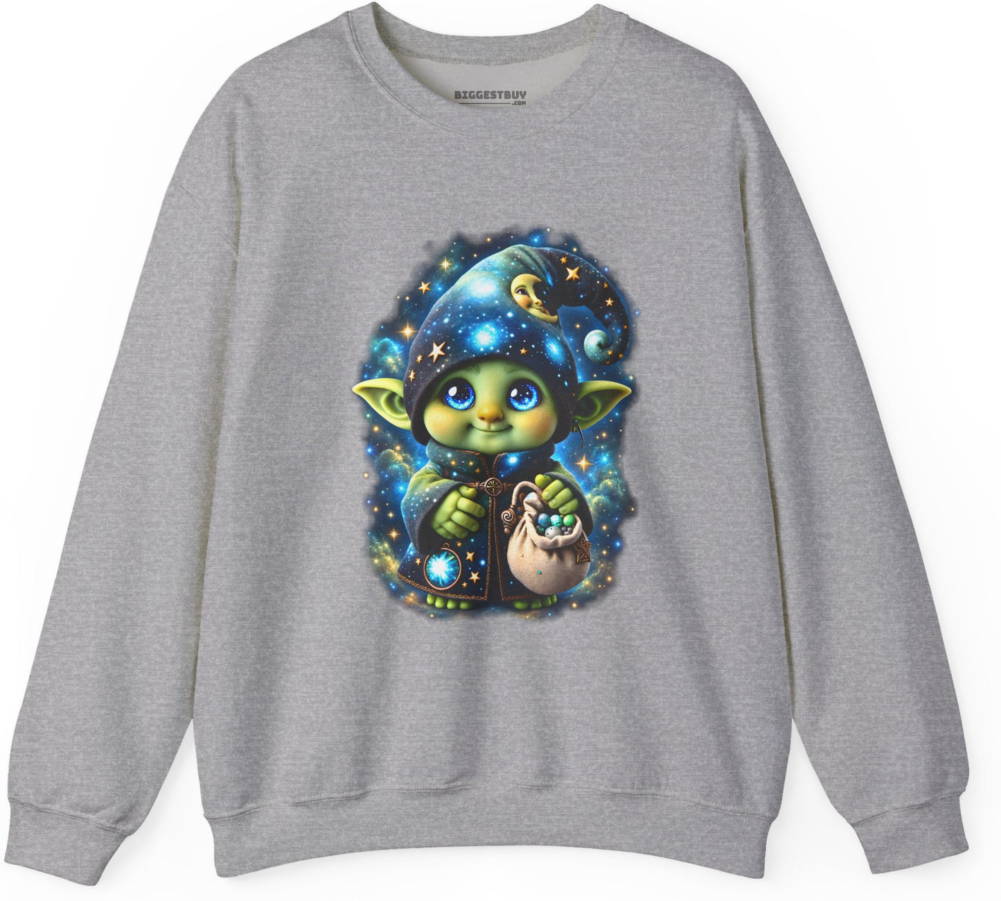 Galaxy Gnome - Crewneck Sweatshirt in Sport Grey, front view