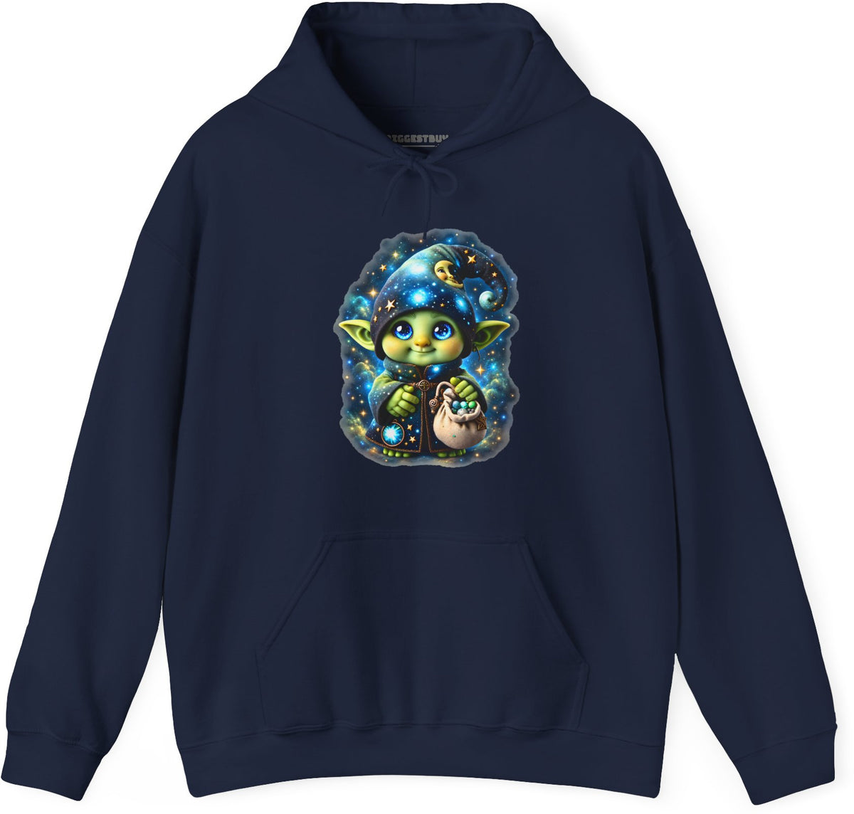 Galaxy Gnome - Pullover Hoodie in Navy, front view
