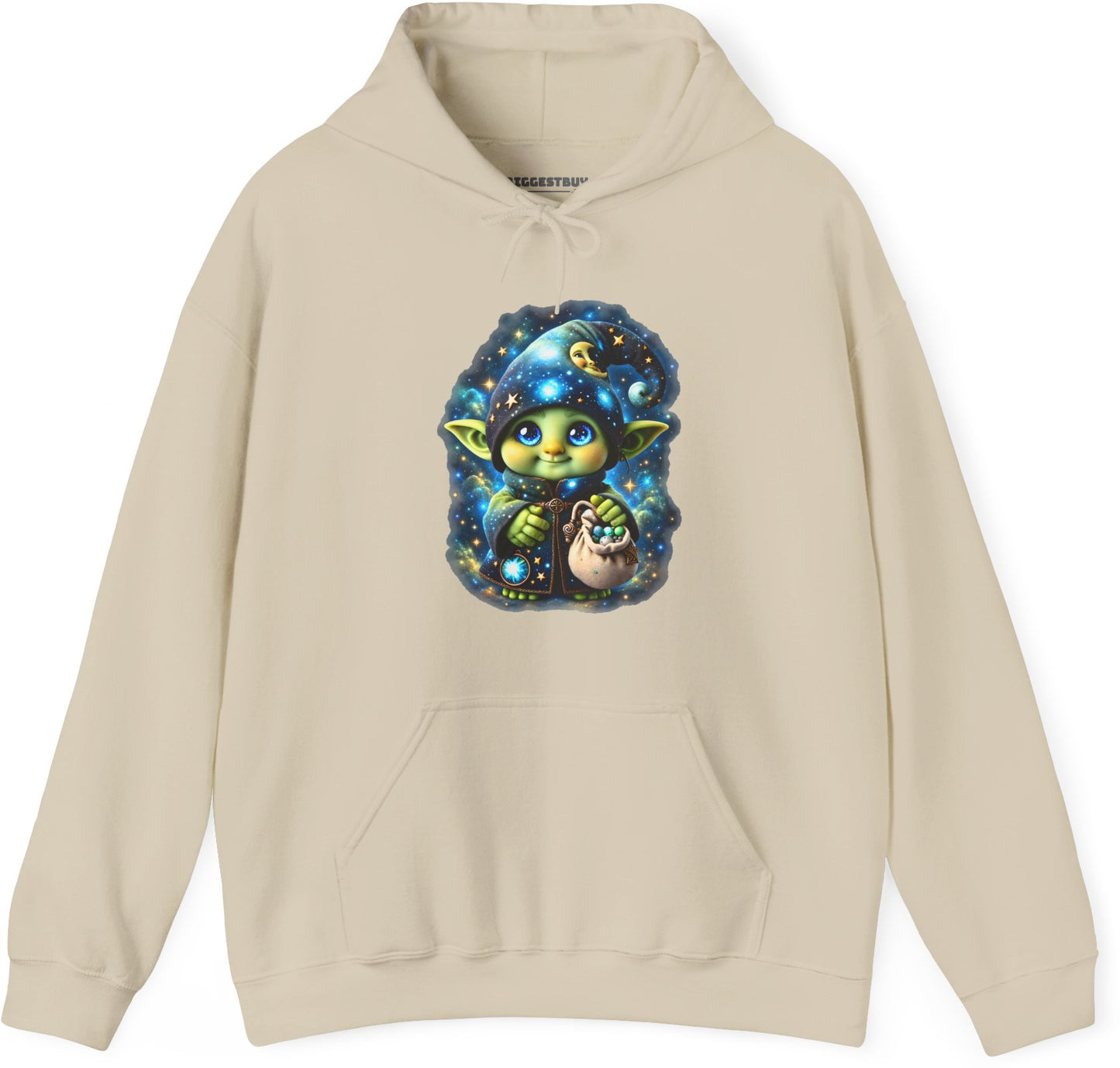 Galaxy Gnome - Pullover Hoodie in Sand, front view