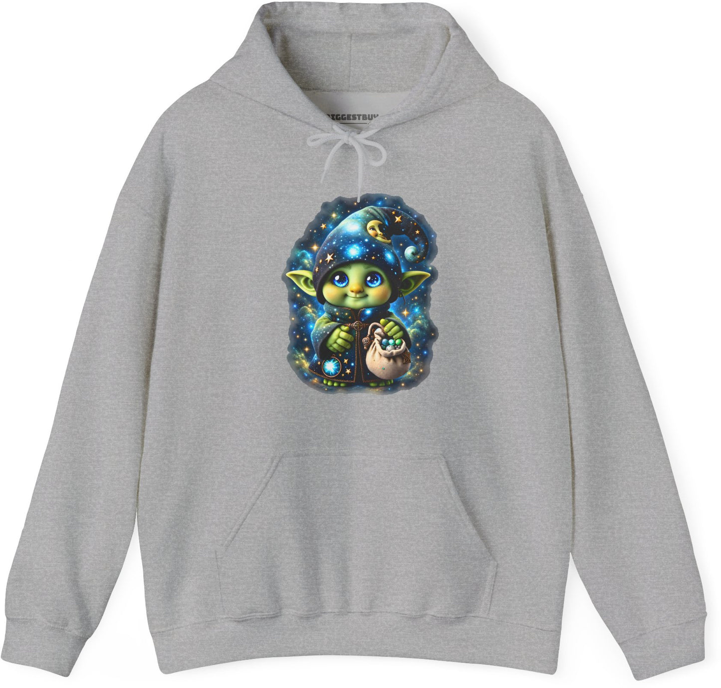 Galaxy Gnome - Pullover Hoodie in Sport Grey, front view