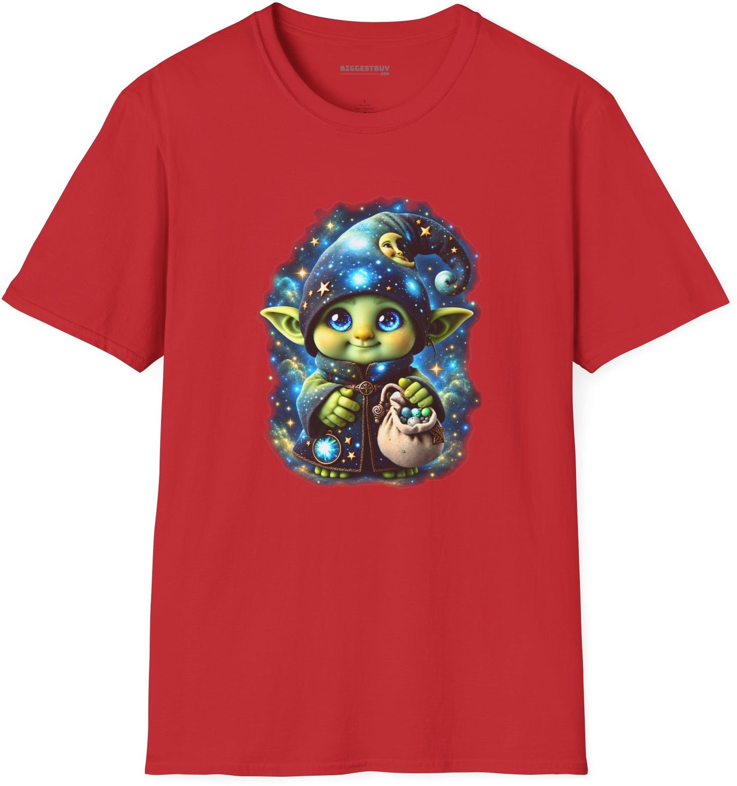 Galaxy Gnome - Softstyle T-Shirt in Red, front view