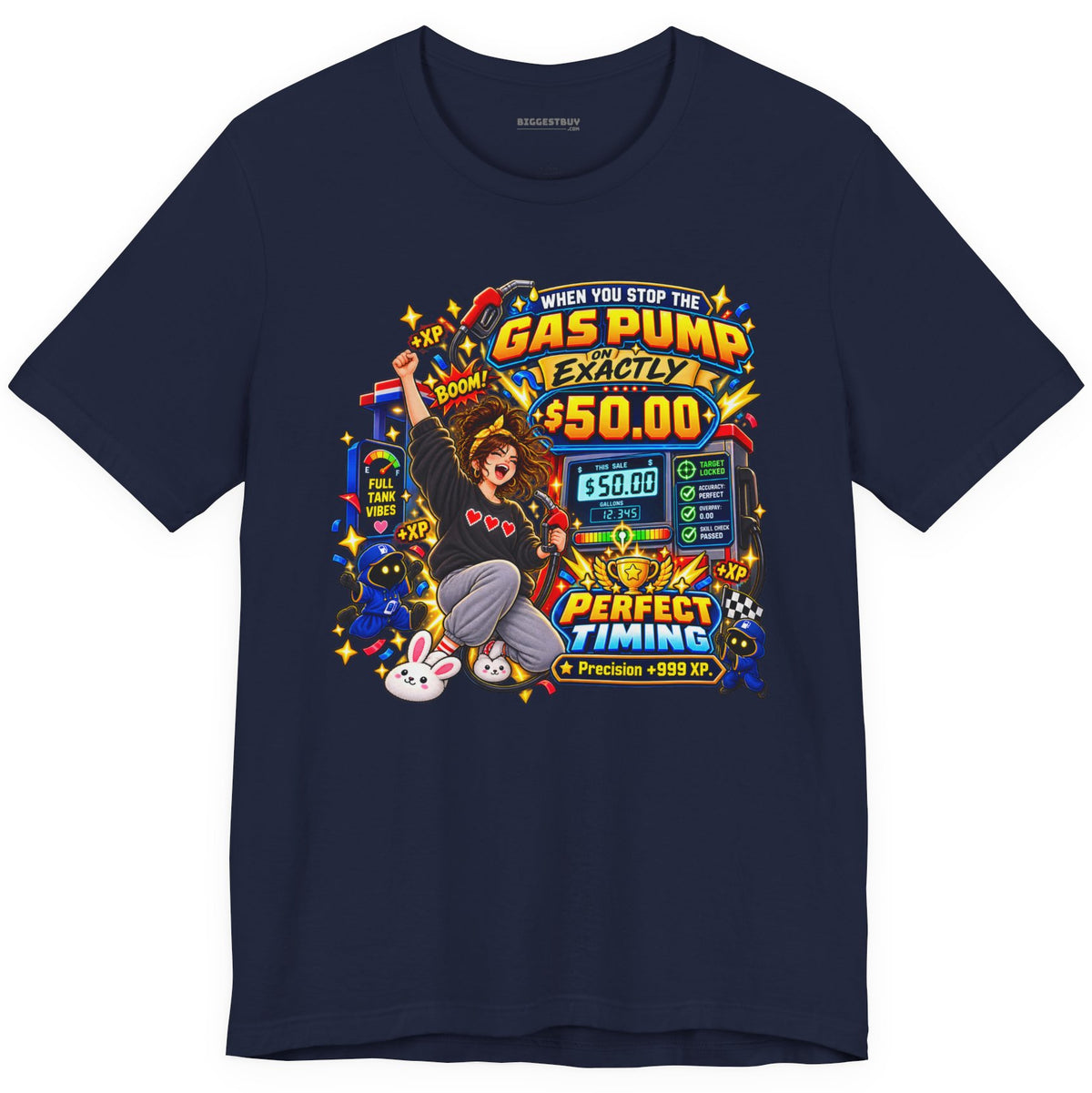 Gas Stop - Classic Jersey Tee in Navy, front view