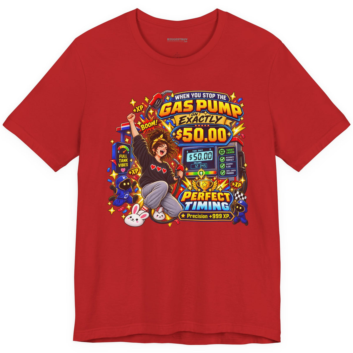 Gas Stop - Classic Jersey Tee in Red, front view