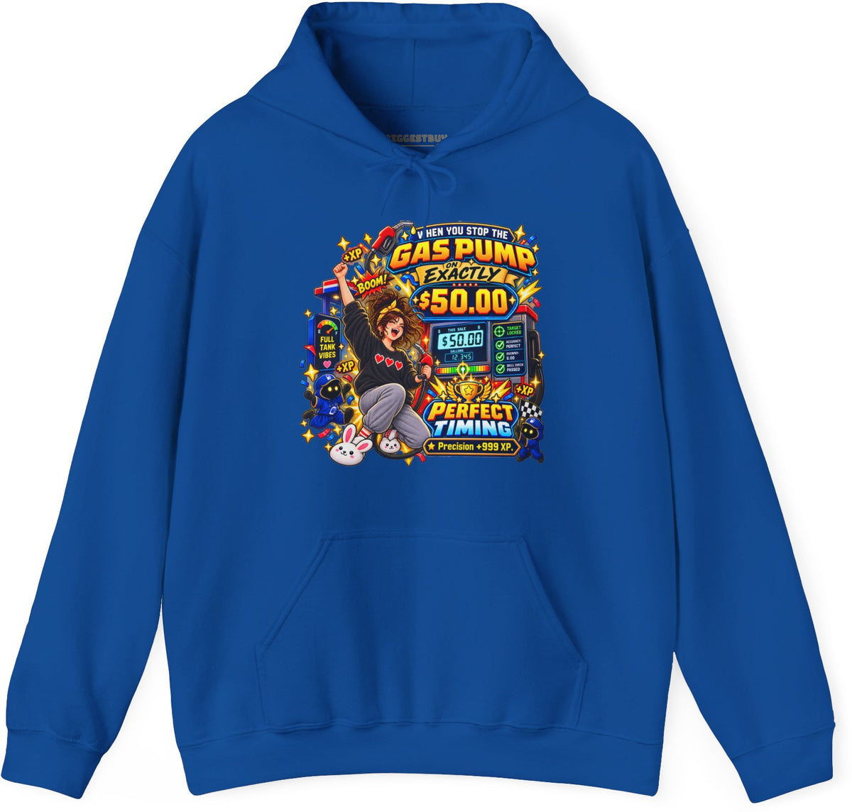 Gas Stop - Pullover Hoodie in Royal, front view