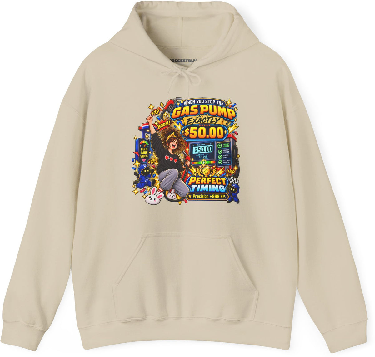 Gas Stop - Pullover Hoodie in Sand, front view