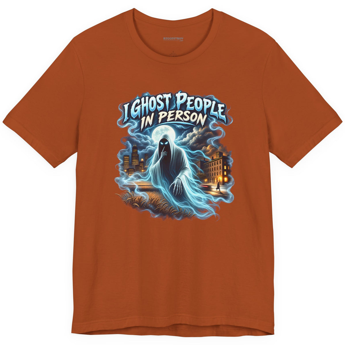 Ghosts Ahoy - Classic Jersey Tee in Autumn, front view