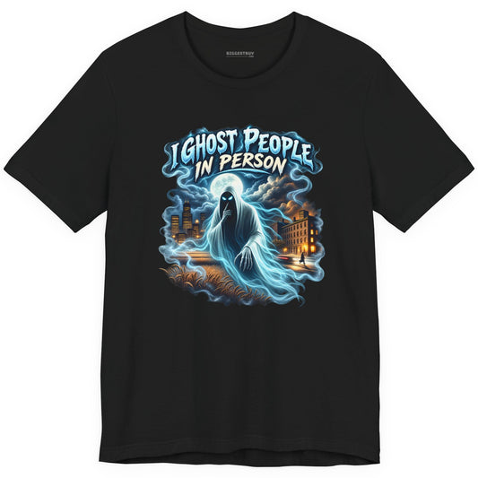 Ghosts Ahoy - Classic Jersey Tee in Black, front view