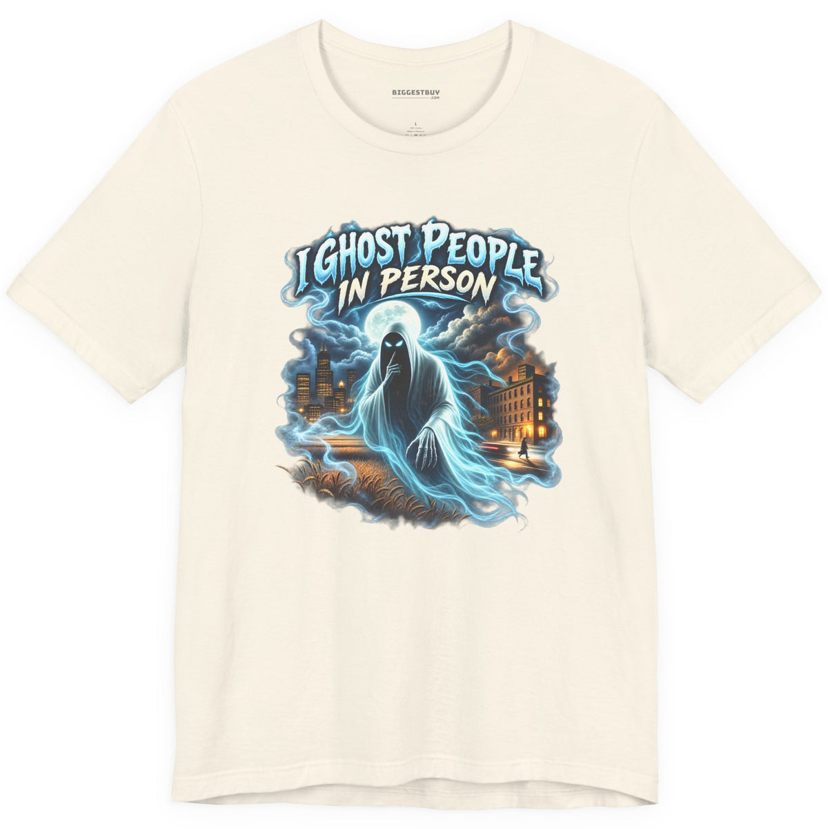 Ghosts Ahoy - Classic Jersey Tee in Natural, front view