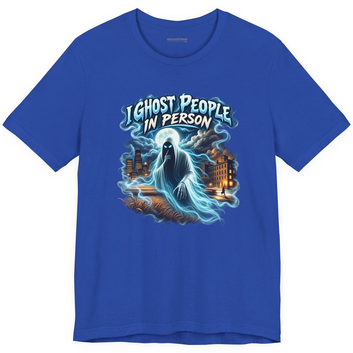 Ghosts Ahoy - Classic Jersey Tee in True Royal, front view