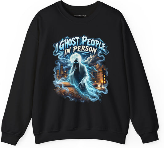 Ghosts Ahoy - Crewneck Sweatshirt in Black, front view