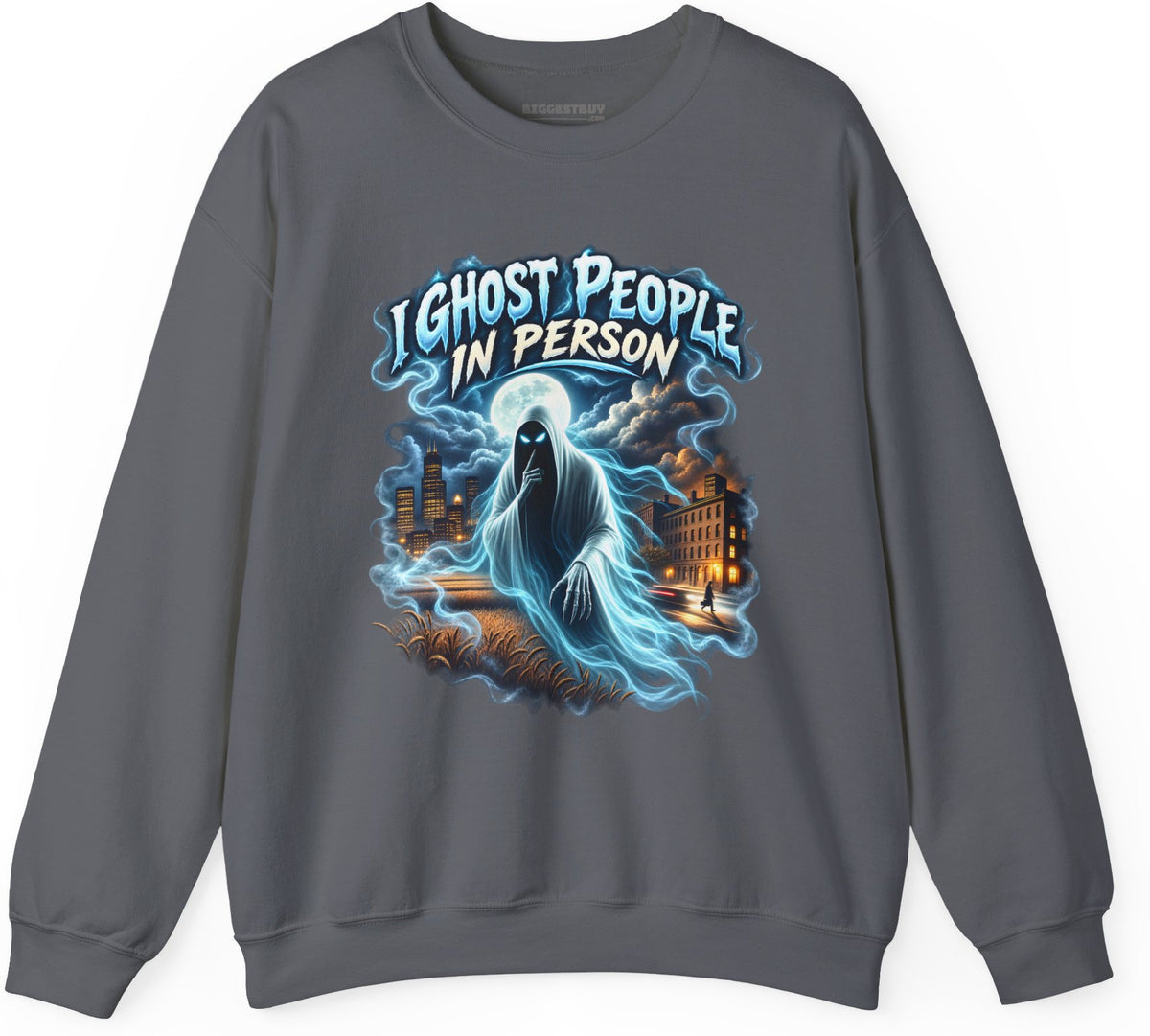 Ghosts Ahoy - Crewneck Sweatshirt in Charcoal, front view