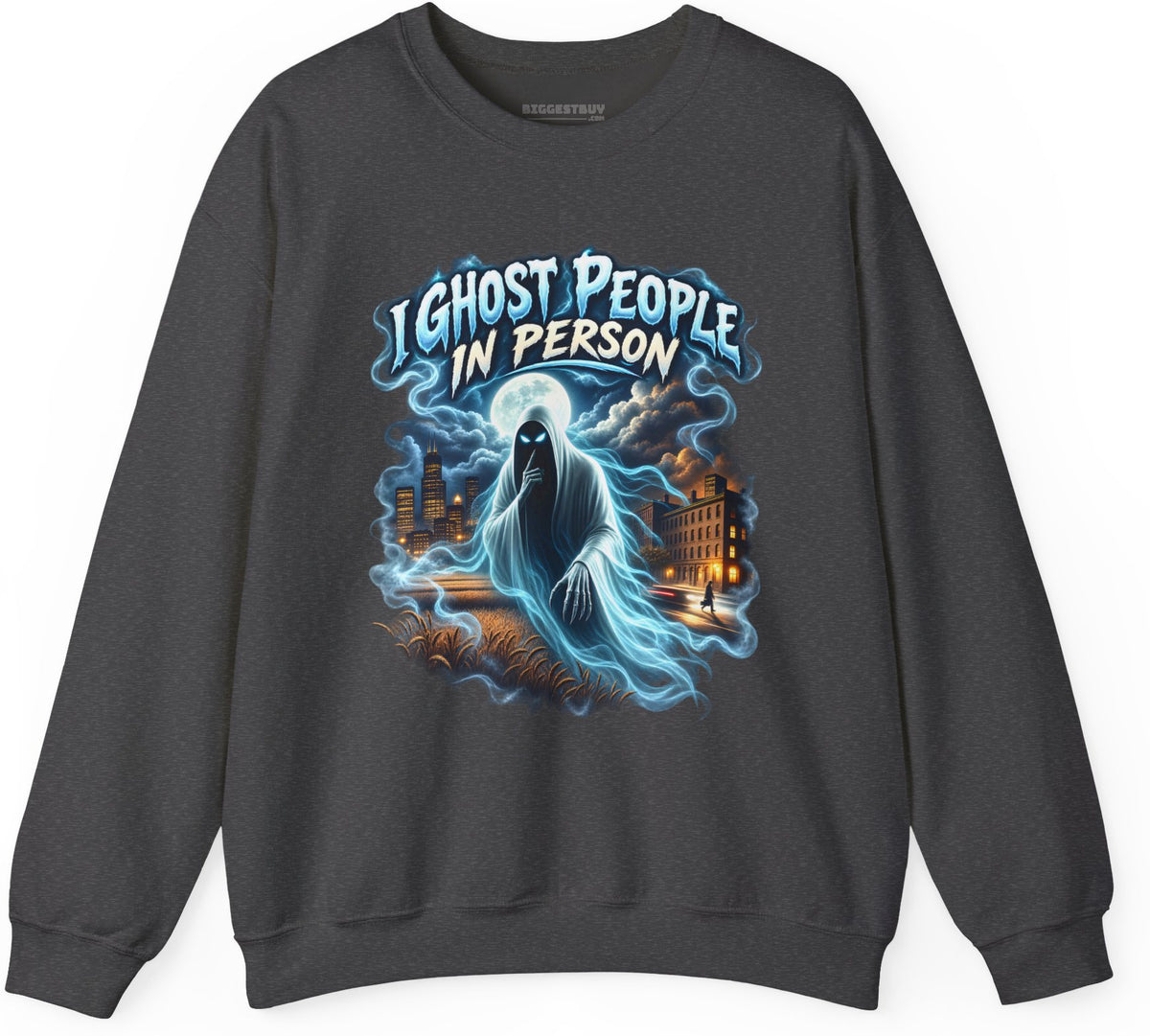 Ghosts Ahoy - Crewneck Sweatshirt in Dark Heather, front view