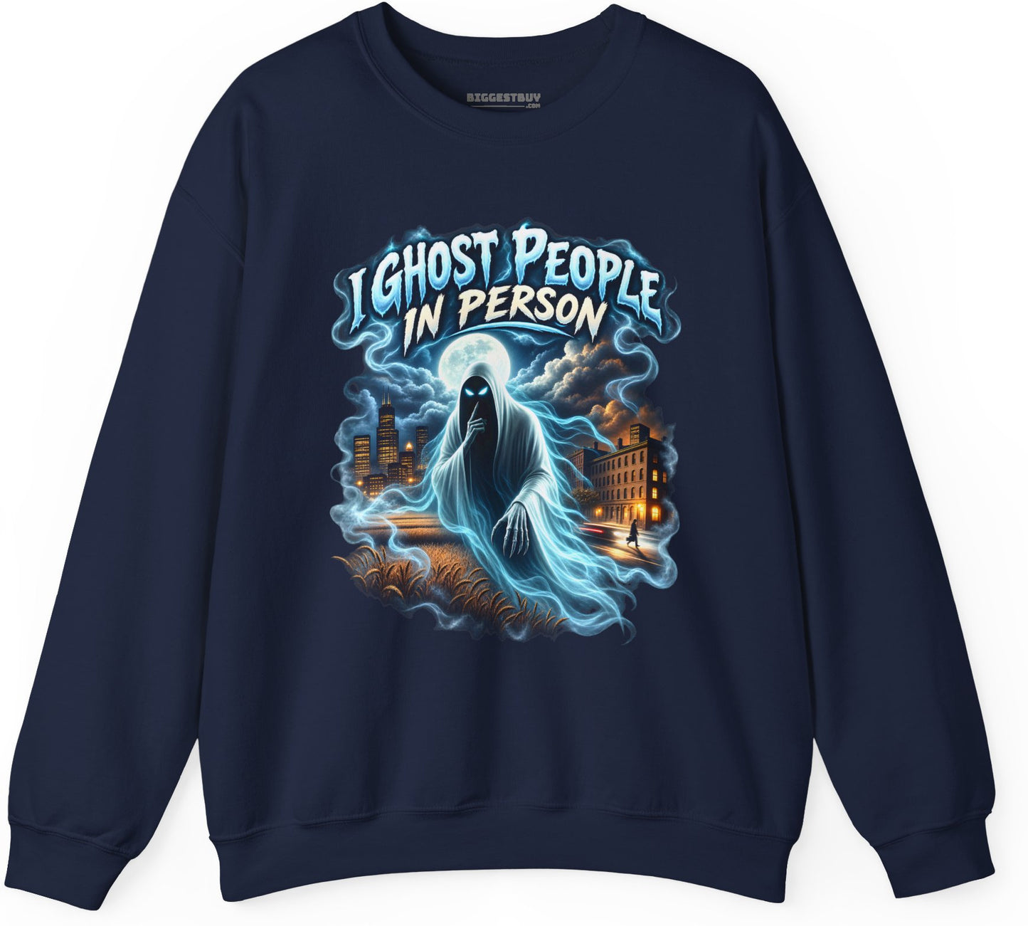 Ghosts Ahoy - Crewneck Sweatshirt in Navy, front view