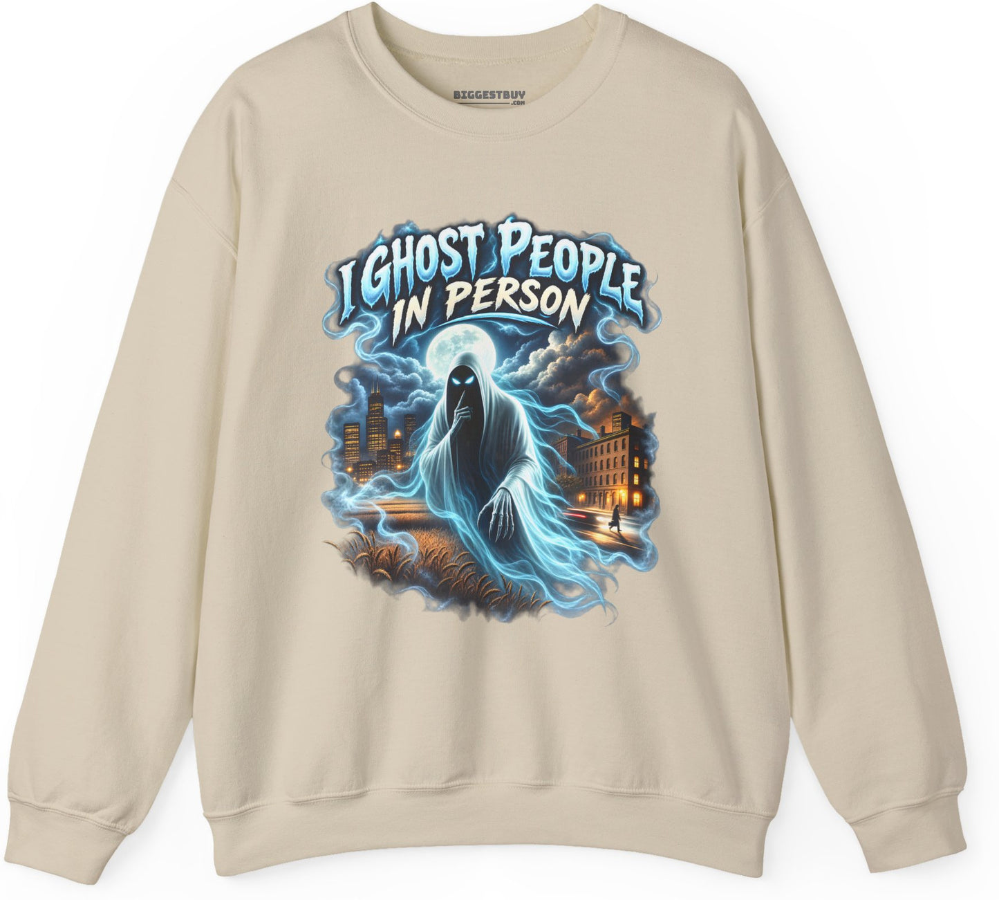 Ghosts Ahoy - Crewneck Sweatshirt in Sand, front view