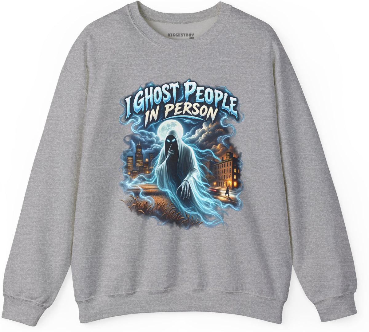 Ghosts Ahoy - Crewneck Sweatshirt in Sport Grey, front view