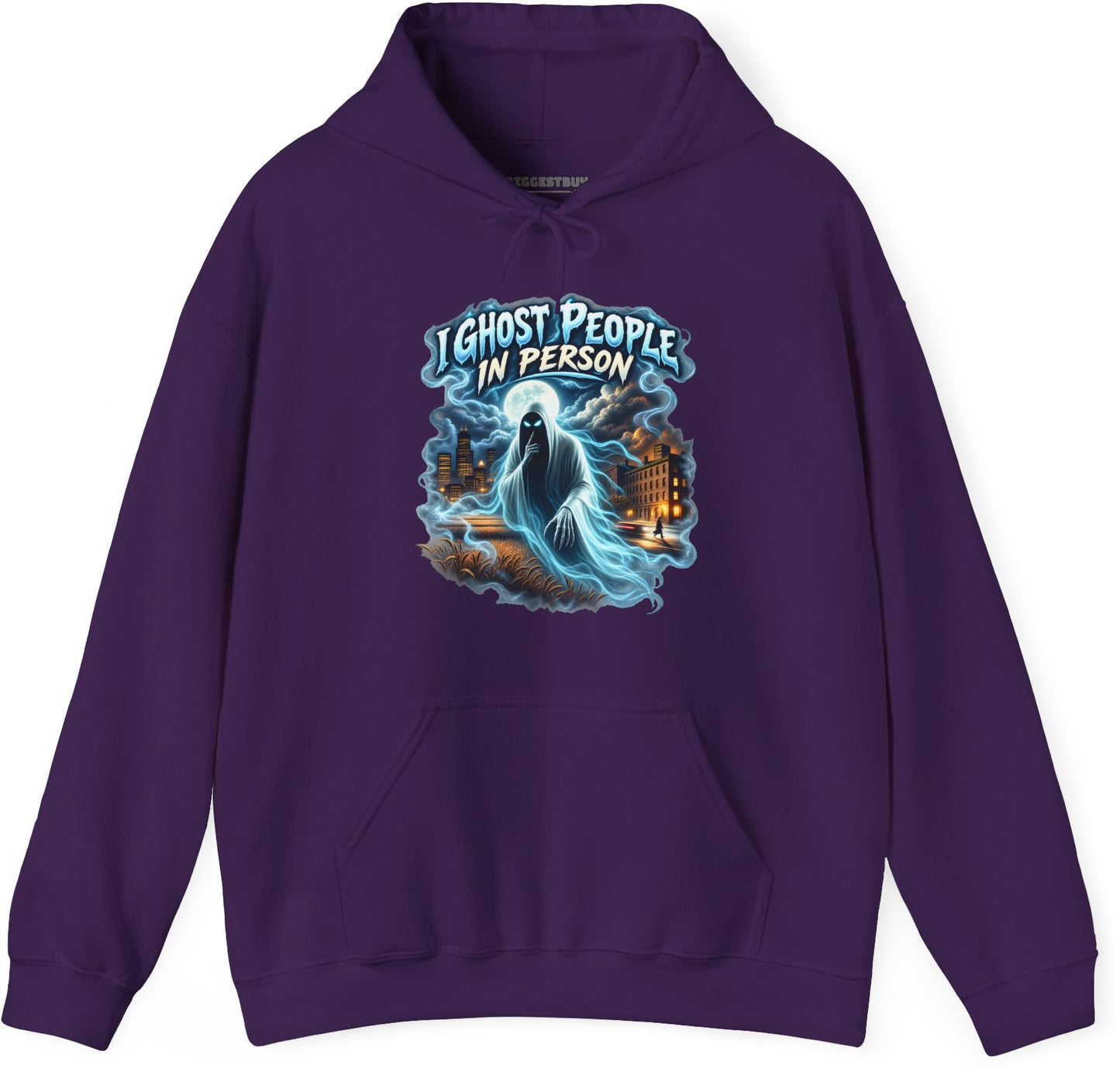 Ghosts Ahoy - Pullover Hoodie in Purple, front view
