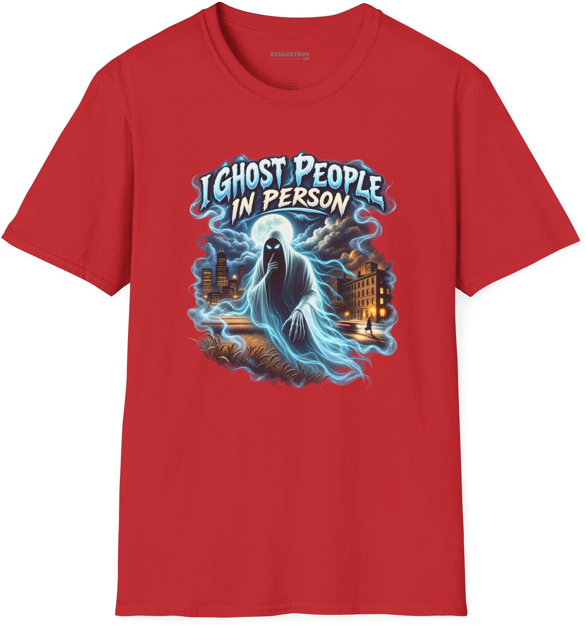 Ghosts Ahoy - Softstyle T-Shirt in Red, front view