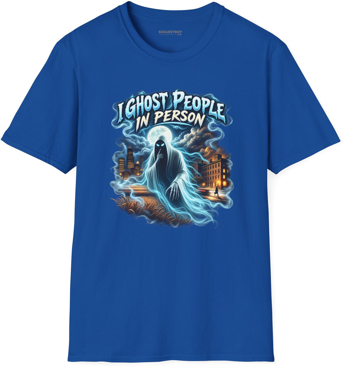 Ghosts Ahoy - Softstyle T-Shirt in Royal, front view