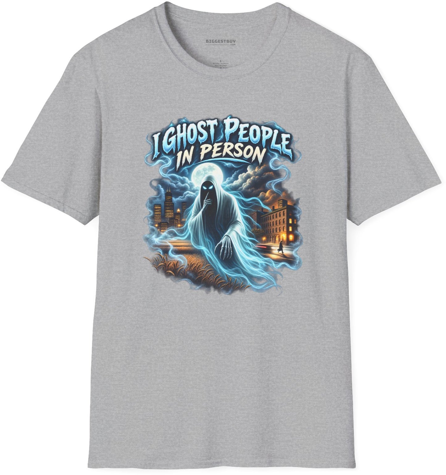 Ghosts Ahoy - Softstyle T-Shirt in Sport Grey, front view