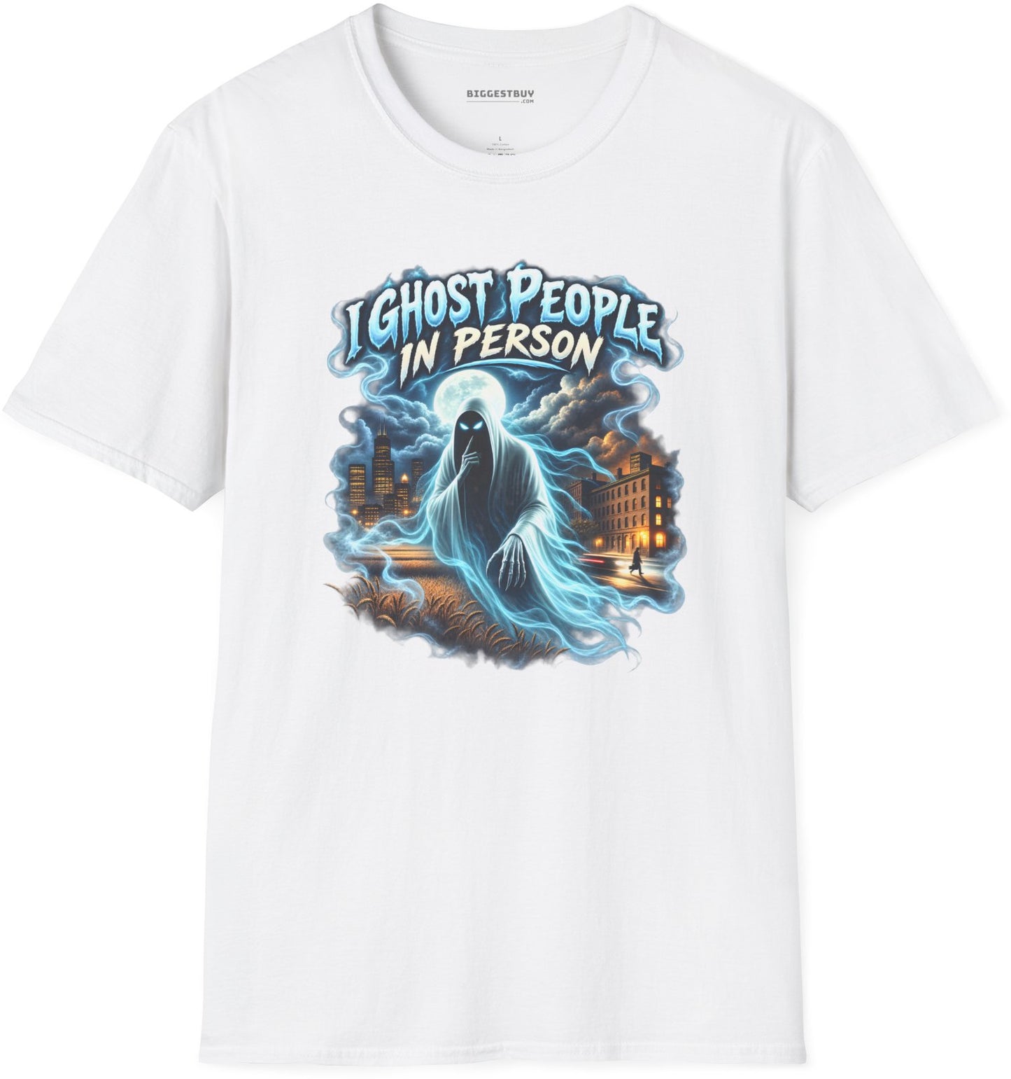 Ghosts Ahoy - Softstyle T-Shirt in White, front view