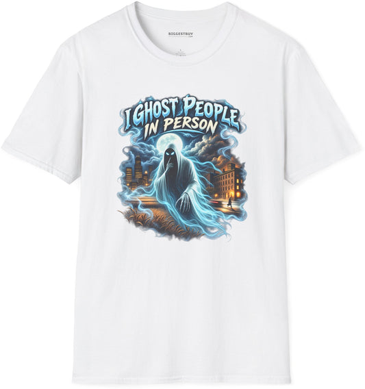 Ghosts Ahoy - Softstyle T-Shirt in White, front view