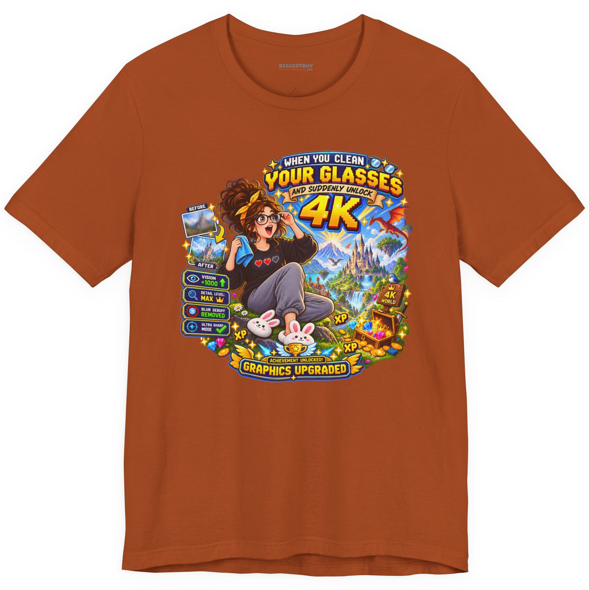 Glasses Galaxy - Classic Jersey Tee in Autumn, front view