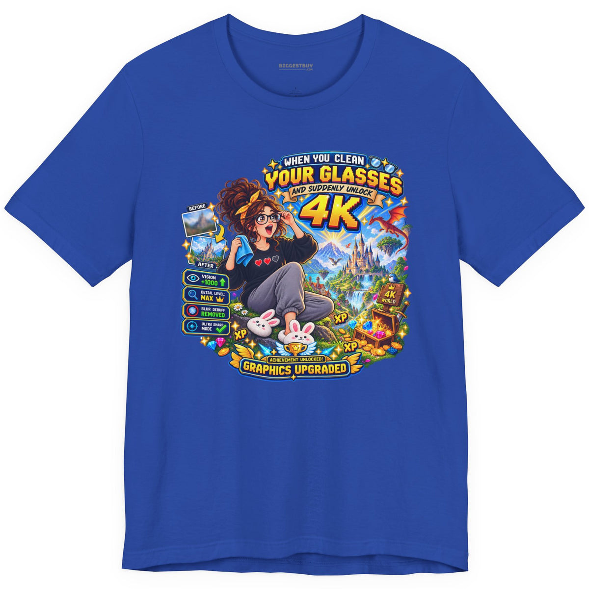 Glasses Galaxy - Classic Jersey Tee in True Royal, front view