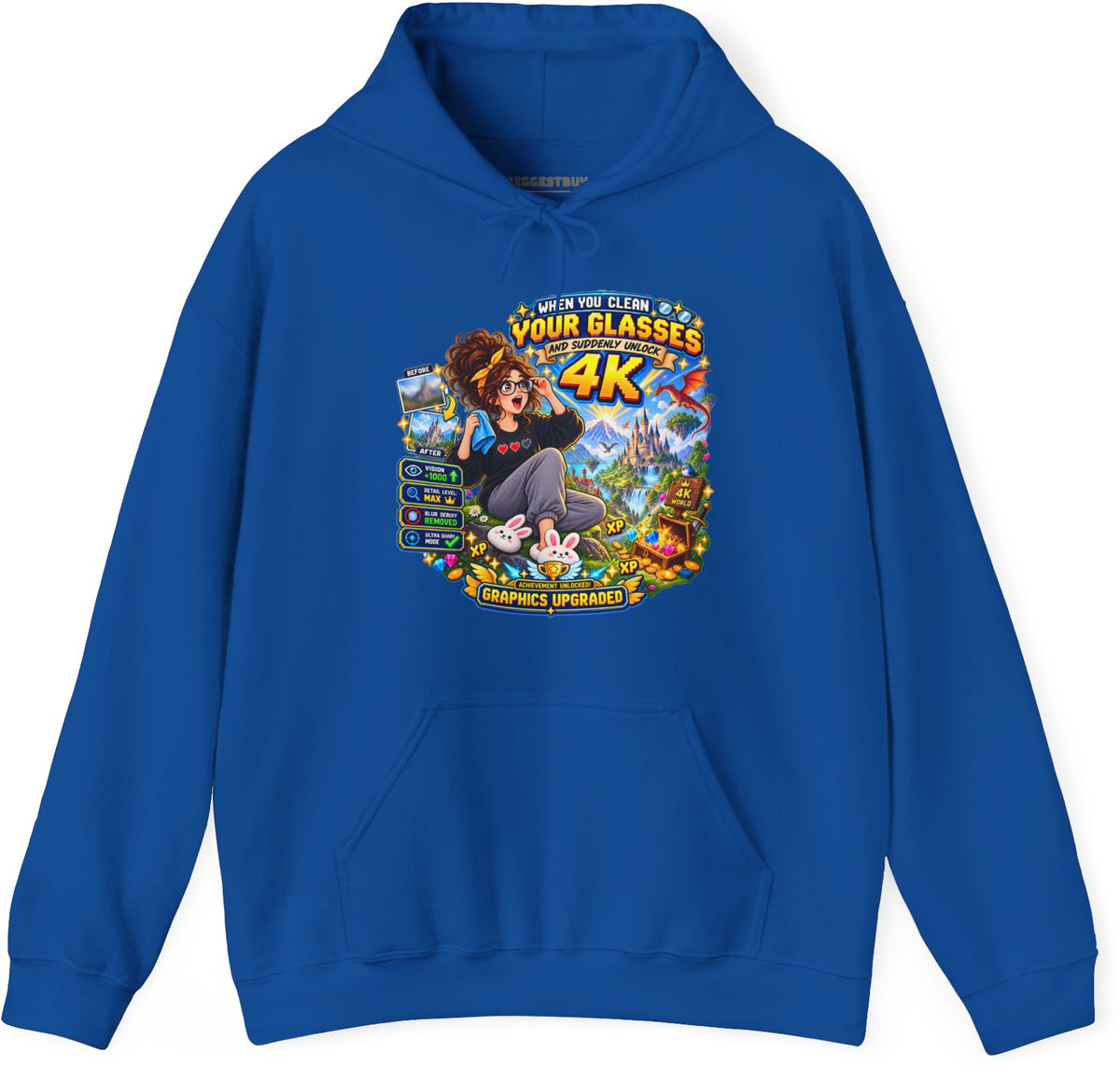 Glasses Galaxy - Pullover Hoodie in Royal, front view