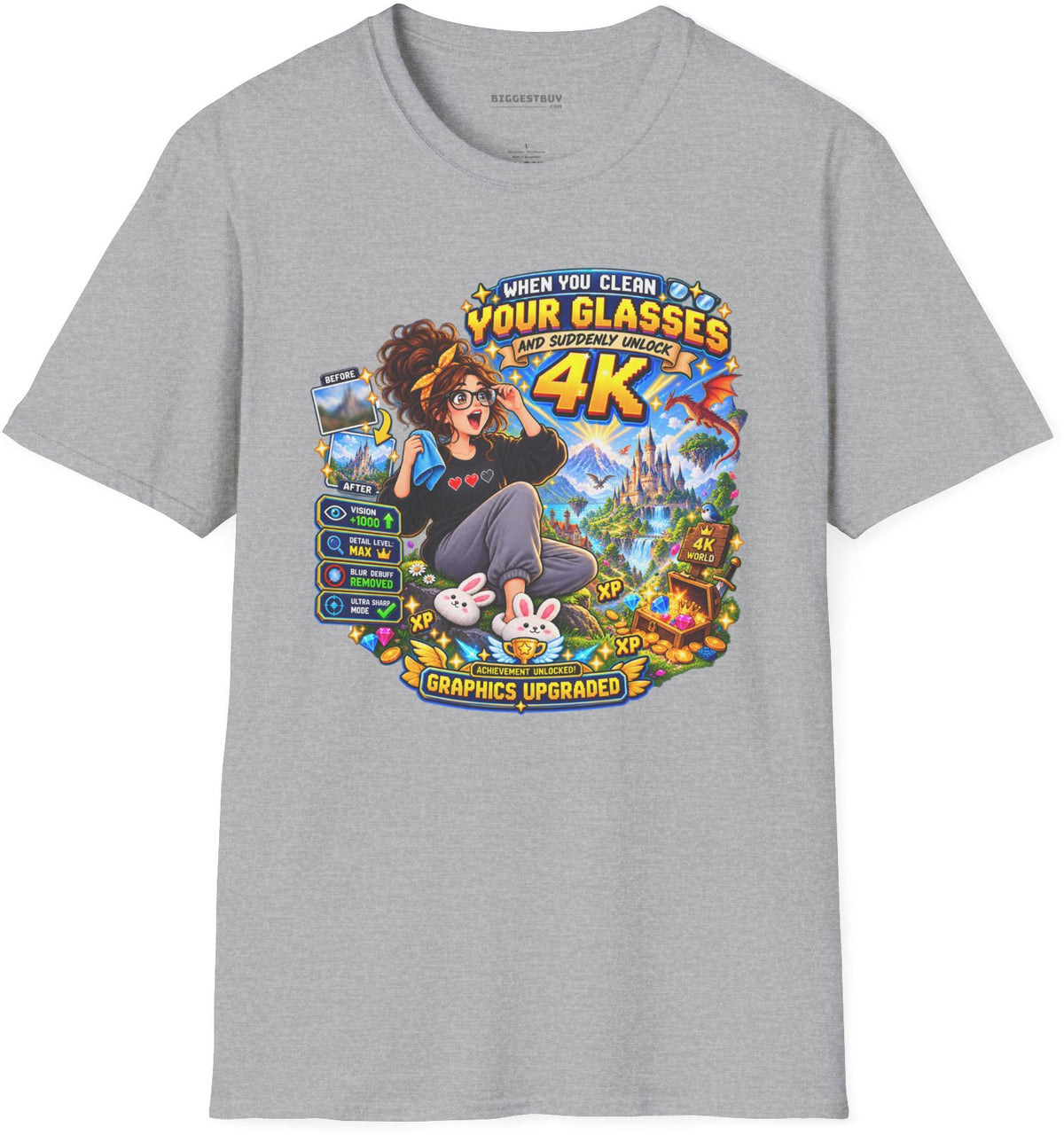 Glasses Galaxy - Softstyle T-Shirt in Sport Grey, front view