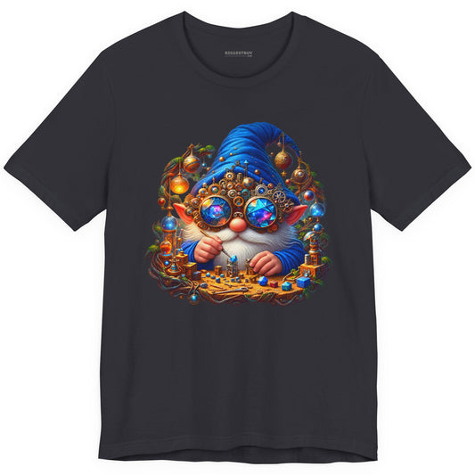 Gnome Of - Classic Jersey Tee in Dark Grey, front view