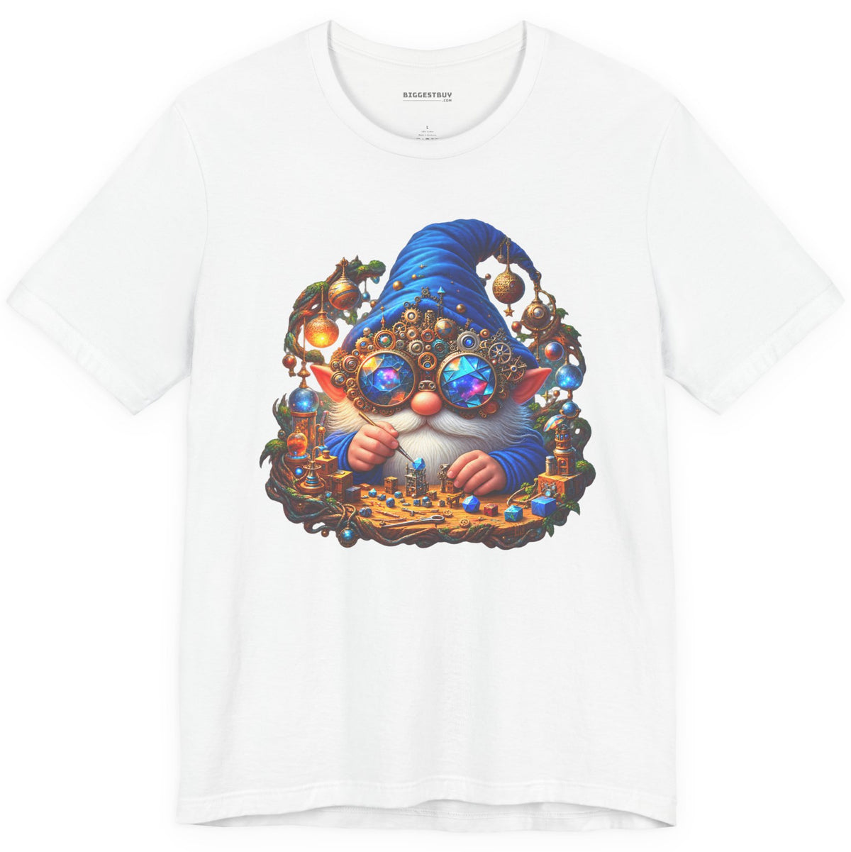 Gnome Of - Classic Jersey Tee in White, front view