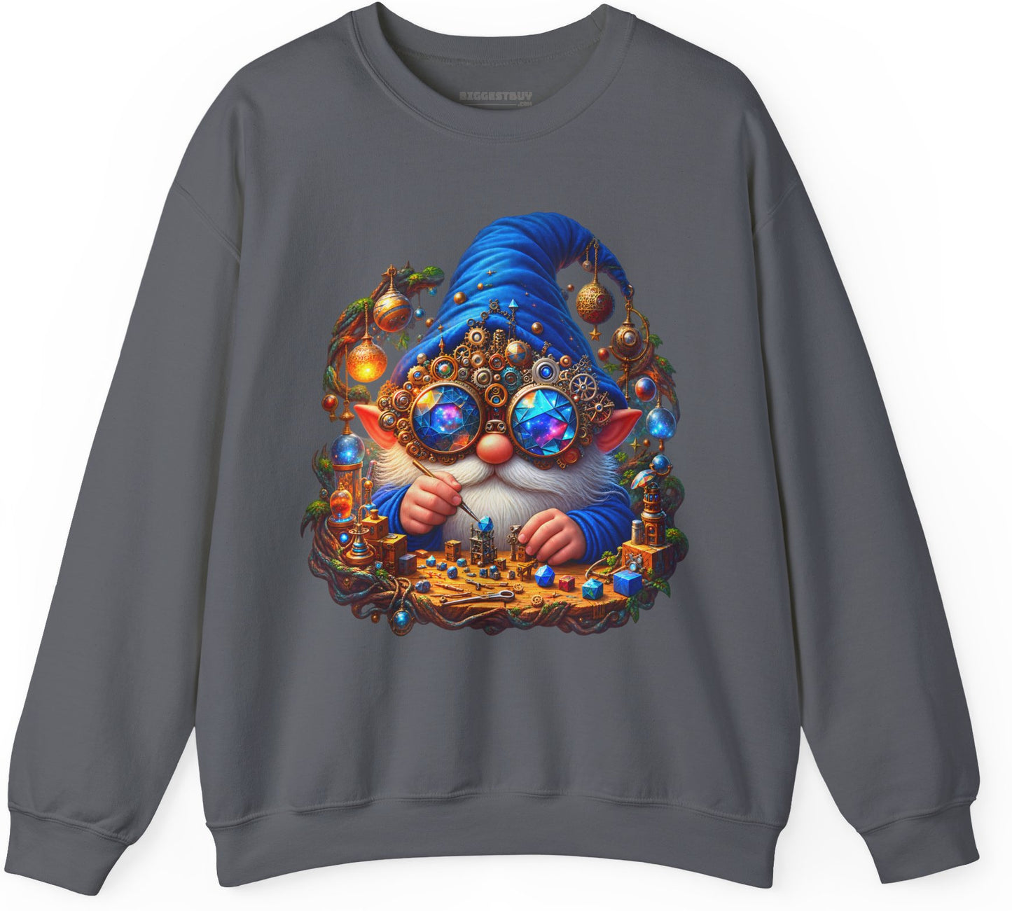 Gnome Of - Crewneck Sweatshirt in Charcoal, front view