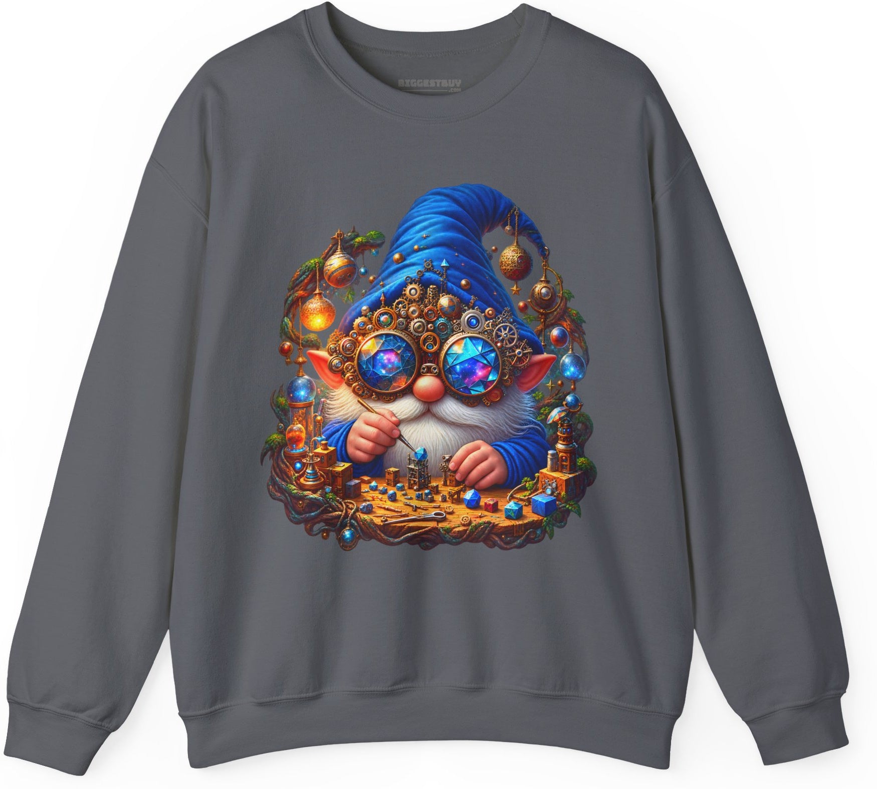 Gnome Of - Crewneck Sweatshirt in Charcoal, front view