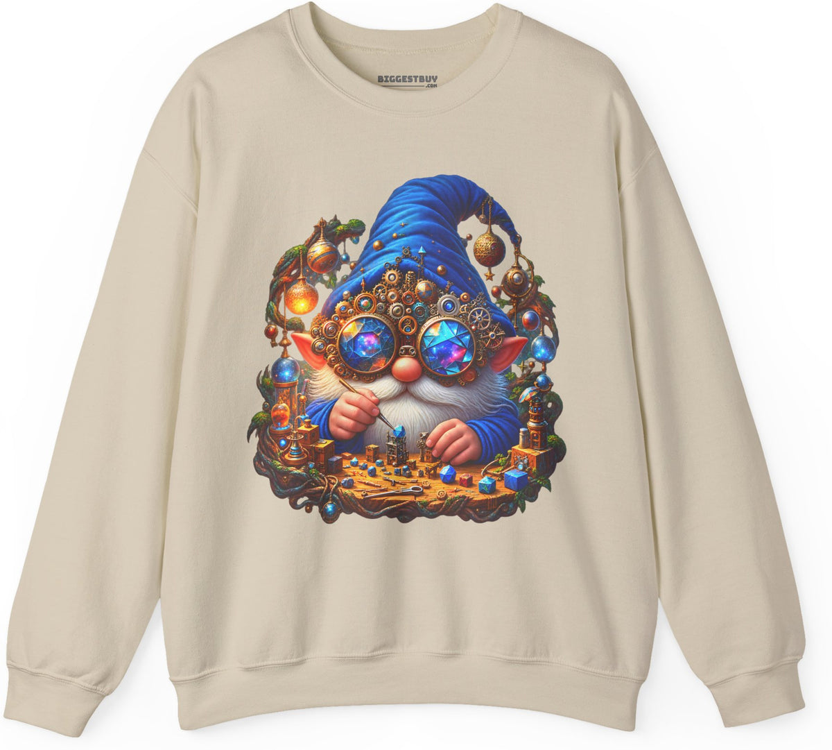 Gnome Of - Crewneck Sweatshirt in Sand, front view