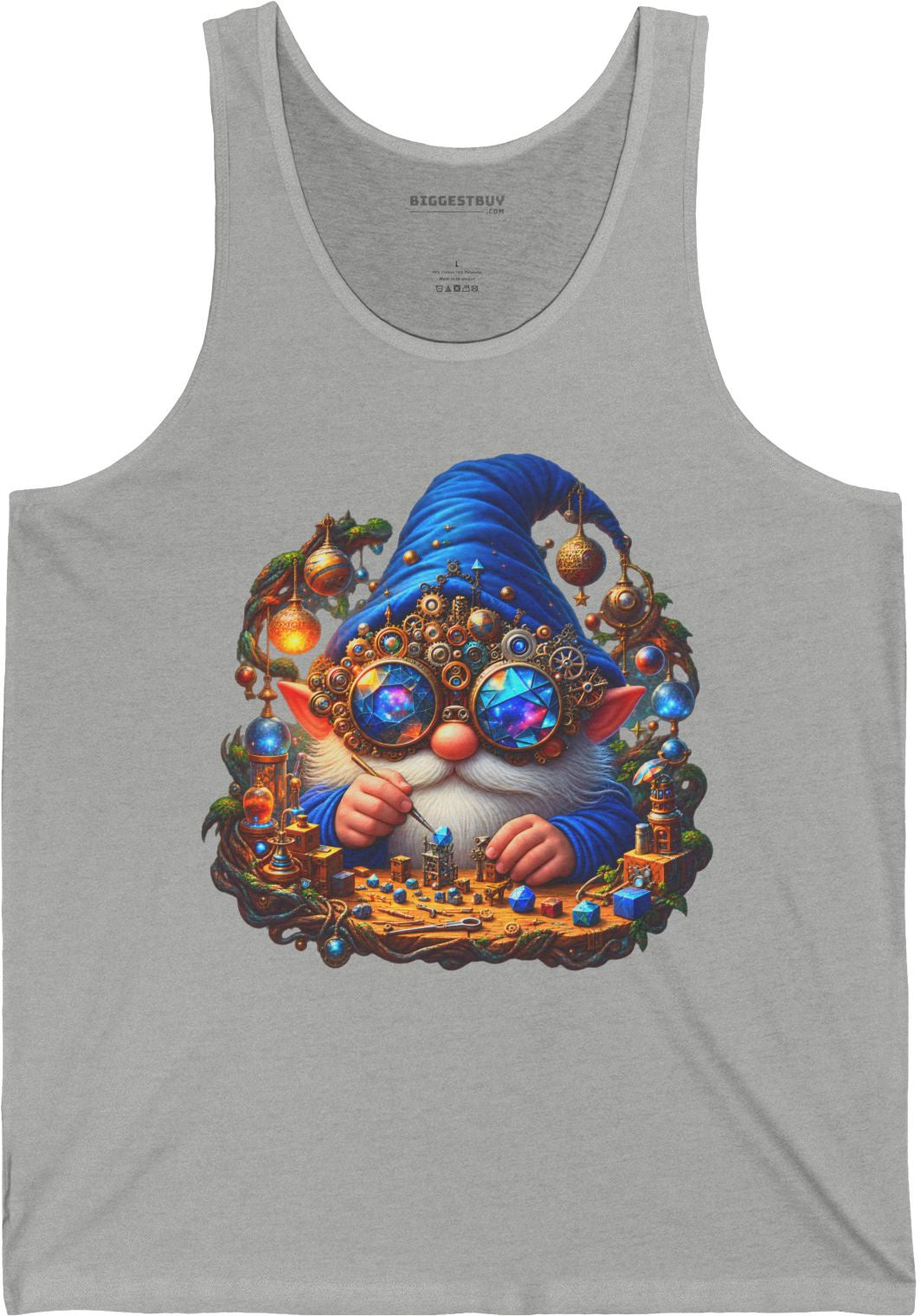 Gnome Of - Jersey Tank Top in Athletic Heather, front view