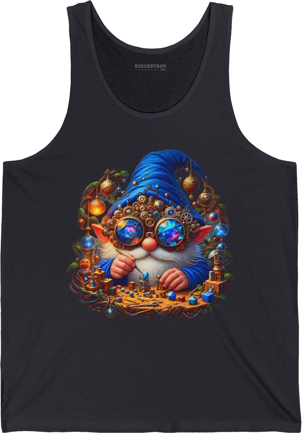 Gnome Of - Jersey Tank Top in Dark Grey, front view